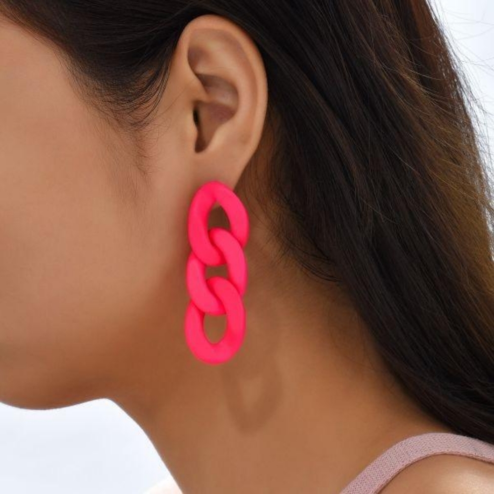 Acrylic Chain Drop Earrings